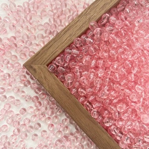 6mm Pink Glass Beads Round Beads Loose beads Clear Transparent Beads Jewelry Making Bead Bracelet, R-6091
