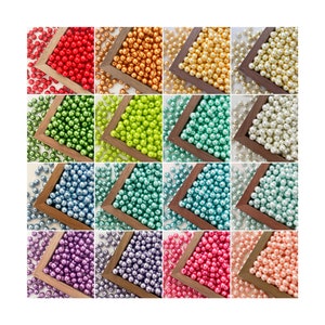 10mm Pearl Beads Assorted Imitation Glass Pearl Beads Polished Loose Beads Pack