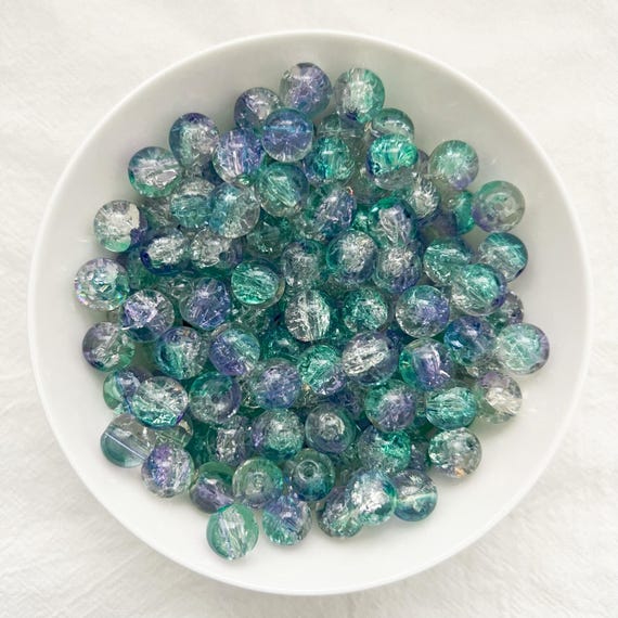 Perle di vetro Helios® di Puca® 6x10 mm - Costellazione trasparente Viola x10g - Perles & Co
