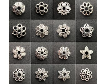 Antiek verzilverde kap met dikke kralen 6 mm 8 mm 10 mm, levering sieraden
