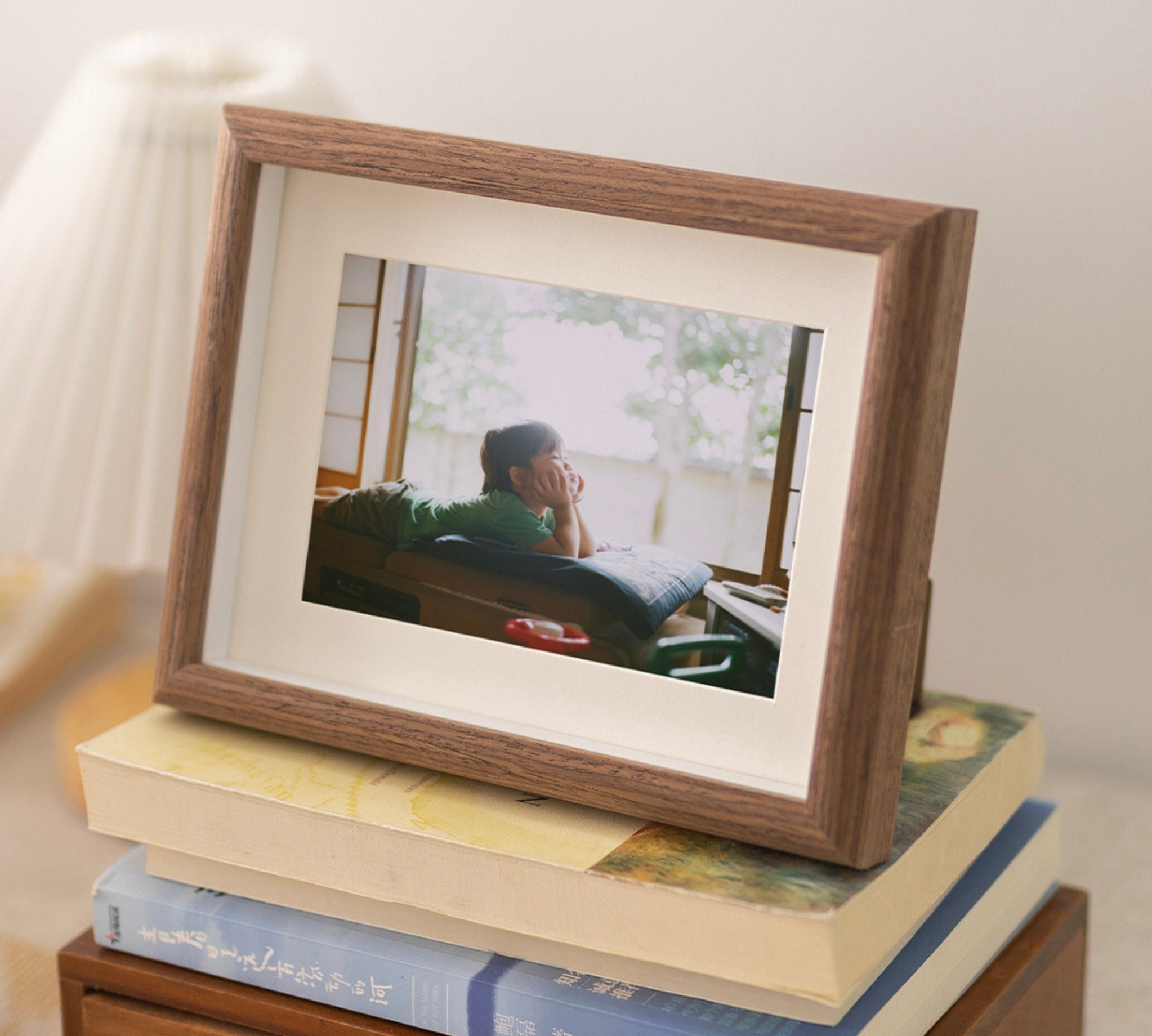 4x6 5x7 6x8 7x12 8x10 Wood Grain Picture Frame With Mat, Brown