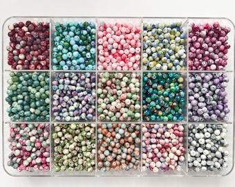 6mm Glass Beads Multi-Colour Polished Round Beads Loose Beads Crystal Beads Bracelets Beads