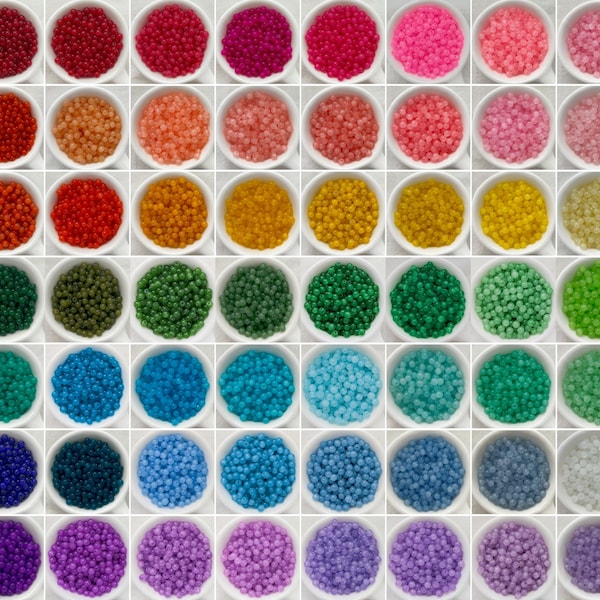 4mm Glass Multi-Colour Polished Round Loose Beads, Jewelry Making Supply