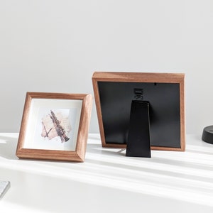 9x9 8x8 6x6 7x7 5x5 Square Wood Picture Frame with Mat Photo frame for Wall and Desktop Display Glass Front image 3