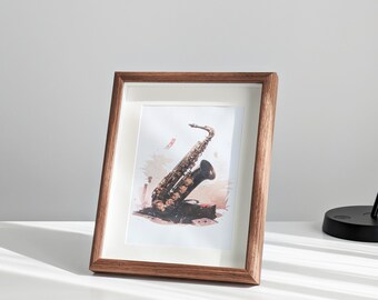 SESEAT Cornice Portafoto Rustica Marrone 8x10 - Multipla Esposizione Con Passepartout, In Legno MDF E Plexiglass, Da Tavolo O Parete - 5