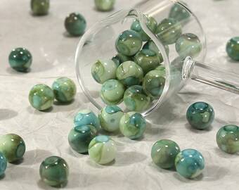 10mm Green Glass Beads Round Beads Loose beads Jewelry Making Supply Bead Bracelet, R-10410