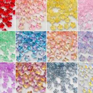 25pcs 8mm Glass Stars Cute Beads Charms Bracelets Jewelry Making Supply Multicolour Stars Beads DIY Supply