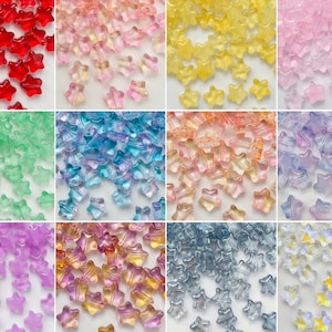 25pcs 8mm Glass Stars Cute Beads Charms Bracelets Jewelry Making Supply Multicolour Stars Beads DIY Supply