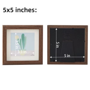 9x9 8x8 6x6 7x7 5x5 Square Wood Picture Frame with Mat Photo frame for Wall and Desktop Display Glass Front image 10