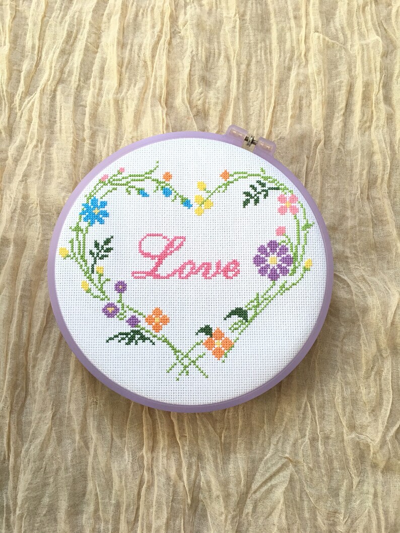 love cross stitch modern cross stitch wreath cross stitch pattern heart wreath cross stitch pattern