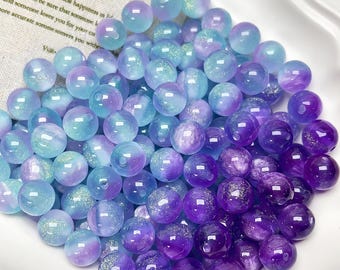 UV Reactive Glitter Resin Beads, 10mm Photochromic Colour Changing Beads, Jewelry Making Supplies