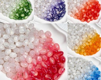Sparkle UV Reactive Resin Oval Beads, 11x8mm White to Vibrant Color Changing Beads, Photochromic Jewelry Making Supplies