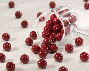 8mm 10mm Red Glass Beads Polished Round Loose Beads Jewelry Making Supply
