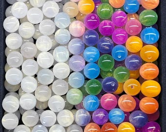 UV Reactive Glitter Resin Beads, 10mm Photochromic Colour Changing Beads, Jewelry Making Supplies