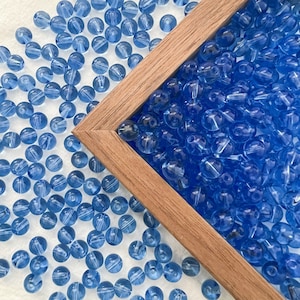 8mm Glass Beads Round Beads Blue transparent Clear Beads Loose beads Jewelry Making Bead Bracelet, R-8300