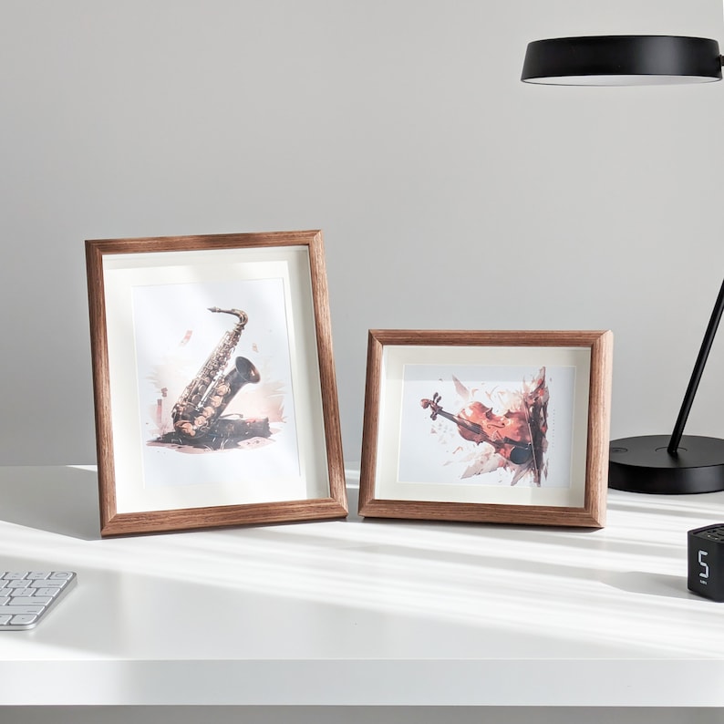 4x6 5x7 5x10 6x8 7x12 8x10 A4 Wood Grain Picture Frame With Mat, Brown