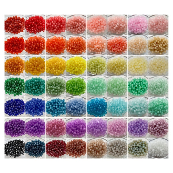 6mm Glass Beads Multi-Colour Polished Round Beads Loose Beads Crystal Beads Bracelets Beads