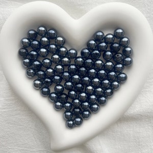 10mm Glass Beads Round Beads Black Shining Beads Loose beads Jewelry Making Bead Bracelet, R-10145