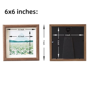 9x9 8x8 6x6 7x7 5x5 Square Wood Picture Frame with Mat Photo frame for Wall and Desktop Display Glass Front image 9