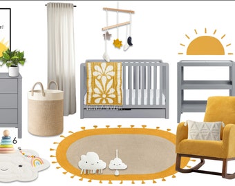 Sunny Days Nursery / Diseño de interiores online / Servicio de diseño de interiores personalizado / Diseño electrónico / Diseño virtual