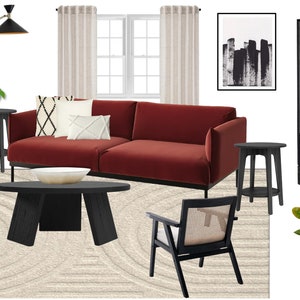 Moderne Linien Wohnzimmer | Online Interior Design | Individueller Innendesign-Service | e-Design | Virtuelles Design