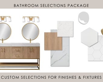 Paquete de selecciones de baños personalizados / Diseño de interiores en línea / Servicio de diseño de interiores personalizado / Diseño electrónico / Diseño virtual