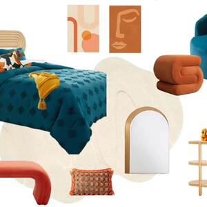 Funky Modernes Schlafzimmer | Online Interior Design | Individueller Innendesign-Service | e-Design | Virtuelles Design
