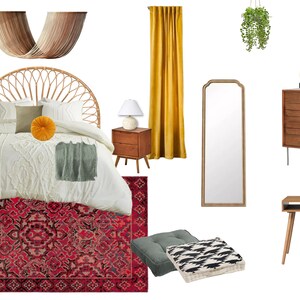 Boho Schlafzimmer | Online Interior Design | Individueller Innendesign-Service | e-Design | Virtuelles Design