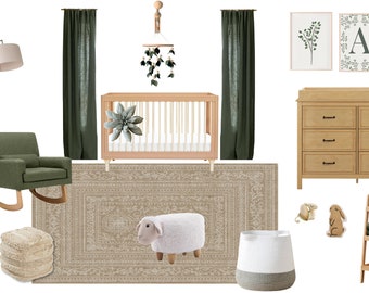 Vivero verde neutro / Diseño de interiores online / Servicio de diseño de interiores personalizado / Diseño electrónico / Diseño virtual