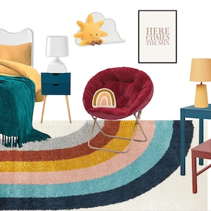 Rainbow Kids&#39; Bedroom | Online Interior Design | Custom Interior Design Service | e-Design | Virtual Design
