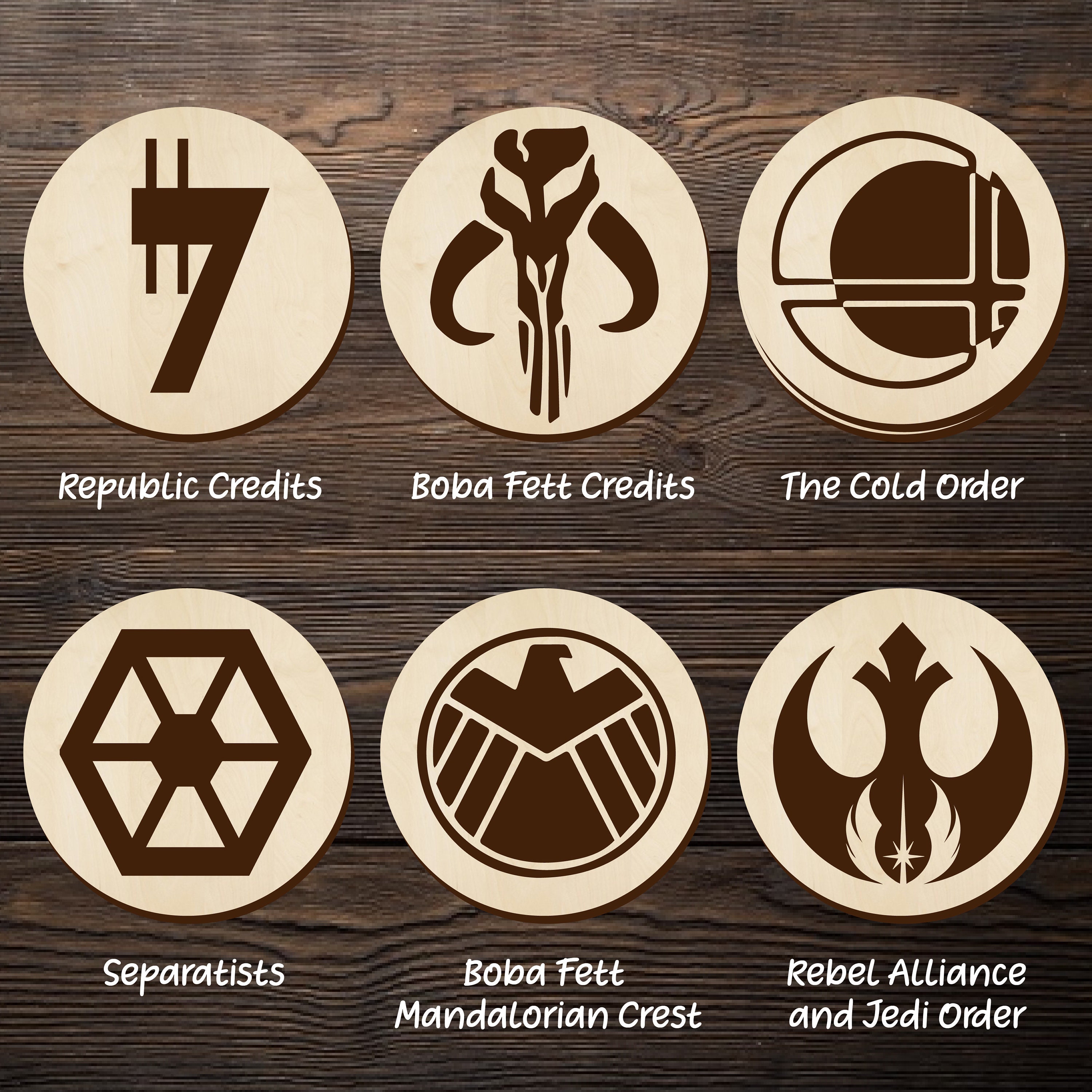 STAR WARS coaster mandalorian jedi sith robot | Etsy