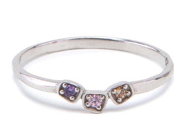 Sterling Silver Birthstone Ring Perfect as a Personalized Gift / Dainty Personalized Jewelry Gifts For Her
