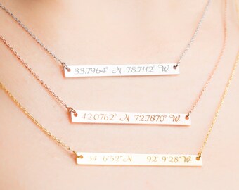 Custom Coordinates Necklace - Jewelry - Latitude Longitude Necklace Coordinate Necklace - Location GPS Coordinates Gift - Coordinate Jewelry