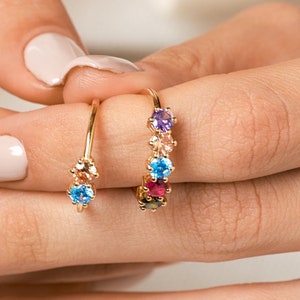 14K Gold Personalized Mothers Ring / Birthstone Ring for Mom / Birthstone Jewelry / Handmade Jewelry / Personalized Gift for Mom