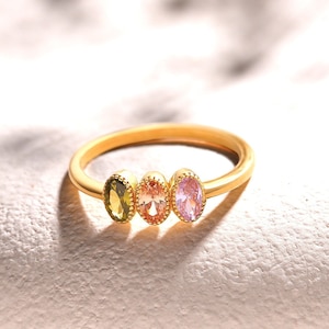 Mothers Ring with 2 , 3, 4, 5 Stone  • Birthstone Ring for Mom  • Rings For Women • Personalized Gift For Her  • Personalized Jewelry