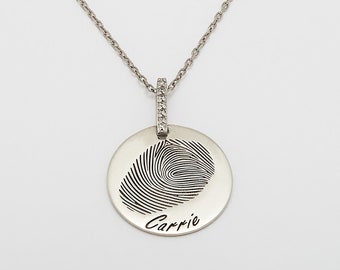 Personalized Fingerprint jewelry, Fingerprint necklace with name, Memorial Jewelry Gift, Personalized Gifts, GIFT FOR GRANDMA