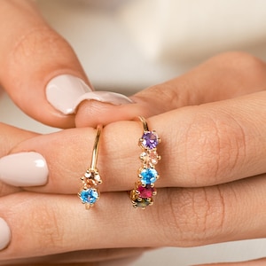 Mothers Ring 14K Gold/  Birthstone Ring for Mom /  Personalized Jewelry / Personalized Gifts for Mom/ Mothers Day Gift / Dainty Ring