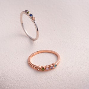 14K Gold Mothers Ring 2,3, 4 Stone, Birthstone Rings, Personalized Birthstone Jewelry, Mothers Gift, Personalized Gifts, Rings for Women