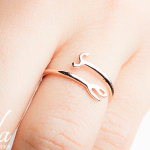 Personalized Initial Jewelry - Initial Ring - Personalized Gift For Her - Personalized Stacking Rings - Rose Gold Stacking Rings