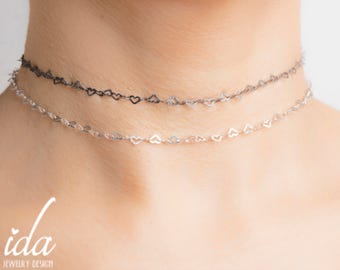 Layered Choker Necklace - Black Choker Necklace - Boho Jewelry - Boho Necklace - Bohemian Jewelry - Layered Necklace -Dainty Choker Necklace