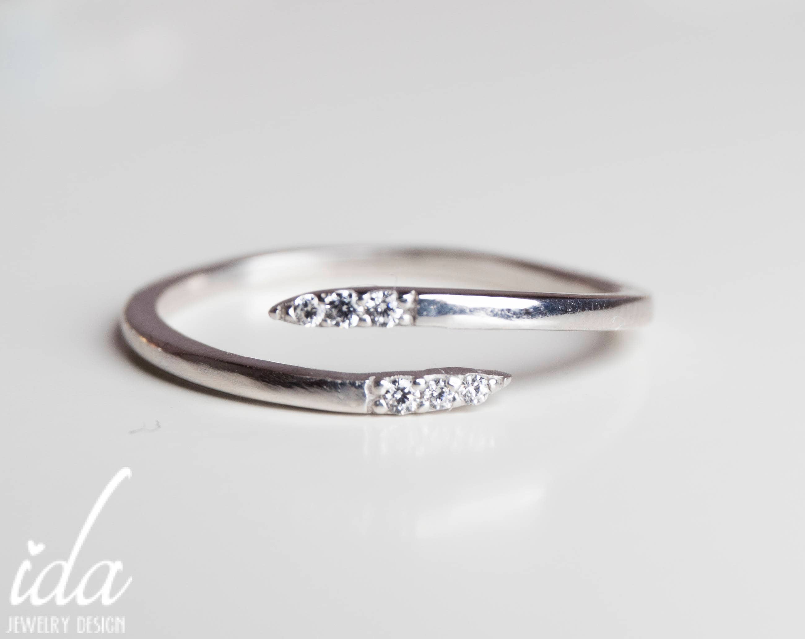 White Gold Wedding Band Women Diamond Wedding Band Wedding Etsy