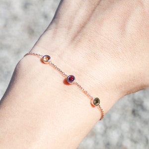Personalized Birthstone Bracelet - Personalized gifts,Friendship Bracelet - Bracelets for Women, Birthstone Jewelry, Silver, Rose and Yellow