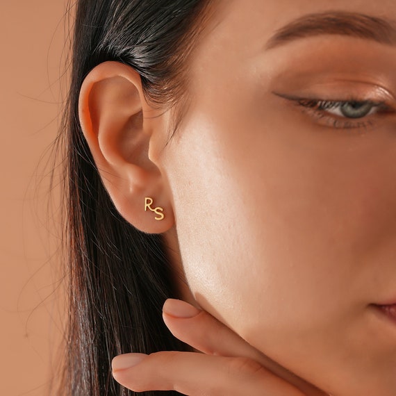 Gold Earrings Studs • Personalized Jewelry • Personalized Gift for