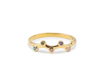 Personalized Birthstone Ring 2 3 4 5 6 Stone / Minimalist Jewelry / Personalized Birthstone Jewelry / Christmas Gifts for Mom