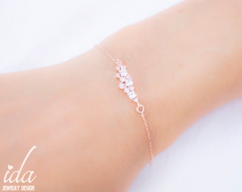 Dainty Charm Bracelet, Rose Gold Bracelet, Bracelets For Women, Handmade Minimalist Bridal Jewelry