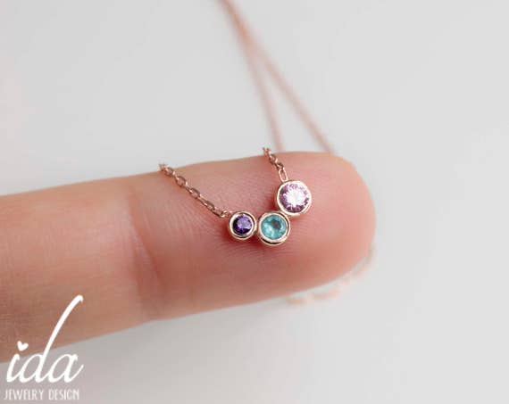 Personalized Mothers Birthstone Necklace Mothers Jewelry Mothers