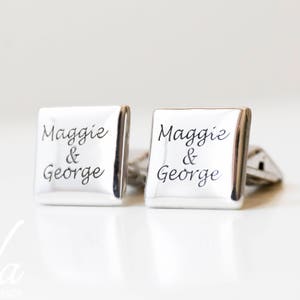 Sterling Silver Cuff Links - Personalized Cufflinks - Custom Cuff Links - Fathers Day Gift - Gift For Men - Groom Gift -Cuff Links For Groom