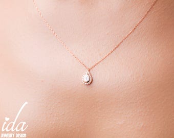 Dainty Necklace - Statement Necklace - Rose Gold Necklace -  Minimalist Jewelry - Simple Necklace -  Everyday Necklace -  Delicate Necklace
