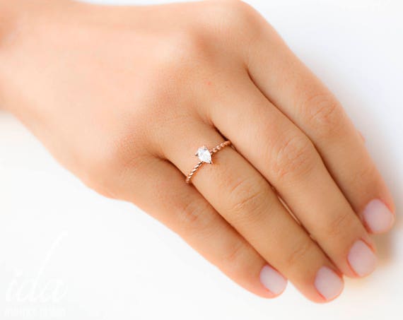 Thick Band Simple Diamond Ring