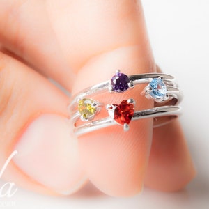 Personalized Mothers Ring Birthstone Ring For Mom, Mother Gift, Grandma Gift, Christmas Gifts For Mom For Grandma, Mothers Jewelry